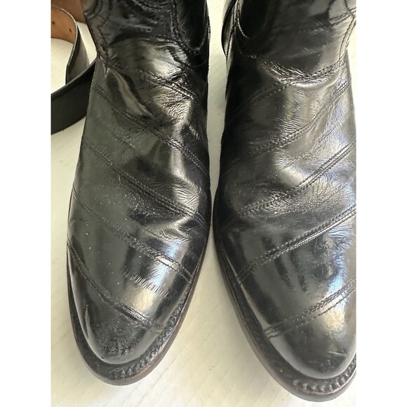 Eel Skin Rodeo Bravo Men’s Cowboy Boots Size 9 And Montana Eel Skin Leather Belt main image 7
